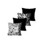 Imagem de Kit com 4 Capas de  Almofadas Mdecore Onça Zebra Bicolor 45x45