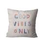 Imagem de Kit com 4 Capas para Almofada Linho Good Vibes Only Colorido