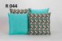 Imagem de Kit com 4 Capas para Almofadas Decorativas De Sofa com Zíper - Azul / laranja