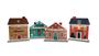 Imagem de Kit com 4 Casas Natalinas em madeira Mdf tipo Fachada Natal