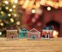 Imagem de Kit com 4 Casas Natalinas em madeira Mdf tipo Fachada Natal