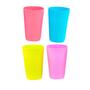 Imagem de Kit  com 4 Copos de Plástico 250ml - Diversas Cores - COP-82