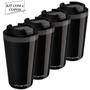 Imagem de Kit com 4 Copos Térmico Minas 400ML Tampa Parede Dupla Multiuso Squeeze Unitermi Café Chá Suco Leite