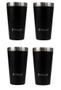 Imagem de Kit com 4 Copos Térmicos Pullo Fun 480ML Preto