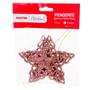 Imagem de Kit com 4 Estrelas de 5 Pontas com Glitter Enfeite Natalino para Pendurar 9,5 cm