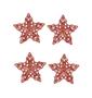 Imagem de Kit com 4 Estrelas de 5 Pontas com Glitter Enfeite Natalino para Pendurar 9,5 cm