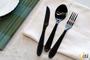 Imagem de Kit com 4 Facas de Mesa Inox Preto - Talher com Serra