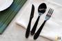 Imagem de Kit com 4 Garfos de Mesa Aço Inox Preto - Talher Reforçado