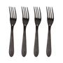 Imagem de Kit com 4 Garfos de Mesa Aço Inox Preto - Talher Reforçado