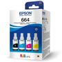 Imagem de Kit com 4 Garrafas de Tinta T664520-4P T664  L110 L120 L200 L210 L220 L355 L375  Original