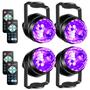 Imagem de Kit com 4 Luzes UV LED Litake - Bola de Discoteca Strobo de 6W