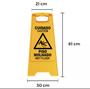 Imagem de Kit com 4 pçs (Cuidado Piso Molhado) - Cavalete Amarelo envio Imediato com NF.