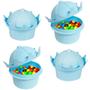 Imagem de Kit com 4 Porta Mix Coroa Princesas Pote de Doce p/ Festa Azul