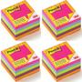 Imagem de Kit com 4 POST-IT Cubo Tropical 654 76MM X 76MM com 450 Folhas 3M