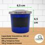 Imagem de Kit com 4 Potes de Porta Condimentos em Alumínio Azul com Etiqueta Lousa