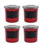 Imagem de Kit com 4 Potes de Porta Condimentos em Alumínio Vermelho com Etiqueta Lousa
