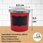Imagem de Kit com 4 Potes de Porta Condimentos em Alumínio Vermelho com Etiqueta Lousa