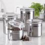 Imagem de Kit Com 4 Potes Herméticos Inox Porta Mantimentos Multiuso