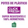 Imagem de Kit com 4 potes plasticos herméticos grandes Click Fresh de 2.500ML