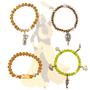 Imagem de Kit com 4 Pulseiras Oxum Amarela Cristal e Silicone