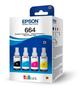 Imagem de Kit Com 4 Refis De Tinta T664 Preto E Color T664520-4p Epson