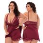 Imagem de Kit com 4 Short Dolls Plus Size Renda Luxo Linha Noite