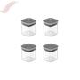 Imagem de Kit com 4 unidades de Pote Hermético Organizador Block 150 ml - Porta temperos empilhável e modular com anel de vedação