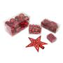 Imagem de Kit com 44 Peças de Enfeite Natalino com Estrela, Bolinhas, Festão e Cordão de Pérolas - Vermelho