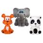 Imagem de Kit Com 5 Brinquedos De Vinil Para Bebê Maralex - Elefante, Panda, Cachorro, Porco e  Tigre
