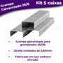 Imagem de Kit com 5 Caixas Grampo Galvanizado para Grampeador 26/06 de Aço Carbono 25.000 unidades - Bestfer