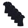 Imagem de Kit Com 5 Camisetas Básicas Femininas Baby Look 100% Algodão