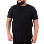 Imagem de Kit Com 5 Camisetas Plus Size Masculina Preto Lisa Básica XG 100% Algodão Premium