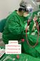 Imagem de Kit Com 5 Cânolas Odontológicas De Tecido Brim Leve 100% Algodão Especial verde Bandeira