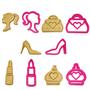 Imagem de Kit Com 5 Cortadores Biscoito E Pasta Barbie 7cm