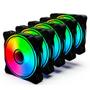 Imagem de Kit com 5 Fans One Power Radiant X5 ARGB 120mm com Controlador Preto - X5 - FN-702