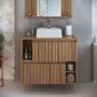 Imagem de Kit com 5 Gabinetes de Banheiro Suspenso 75cm Luiza com 2 Portas Basculante com Cuba