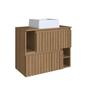 Imagem de Kit com 5 Gabinetes de Banheiro Suspenso 75cm Luiza com 2 Portas Basculante com Cuba