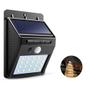 Imagem de Kit Com 5 Luminárias Solar 20 Leds Com Sensor De Presença Automático
