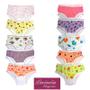 Imagem de KIT com 5 peças - Calcinha Infantil Menina  Tecido 100% algodão, com forro, estampas variadas, tanga  muito delicada.