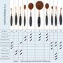 Imagem de Kit com 5 Pincel Oval Yoseng para Base - Aplicação Rápida e Impecável de Creme, Pó e Base Líquida