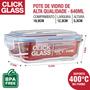 Imagem de Kit com 5 potes de vidro click glass premium 100% herméticos