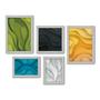 Imagem de Kit Com 5 Quadros Decorativos - Abstrato Colorido Relevo - 077kq01b