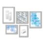 Imagem de Kit Com 5 Quadros Decorativos - Abstrato Geometria Hexagono - 014kq01b