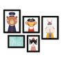 Imagem de Kit Com 5 Quadros Decorativos - Animais - Marinheiro - Infantil - Baby - 324kq01p