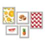 Imagem de Kit Com 5 Quadros Decorativos - Cozinha Frutas Laranja Cereja - 114kq01b