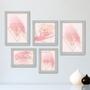 Imagem de Kit Com 5 Quadros Decorativos - Fé - Gratidão - Amor - Abstrato - Rosa - 400kq01b