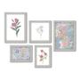 Imagem de Kit Com 5 Quadros Decorativos - Floral Flores Rosas - 027kq01b