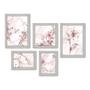 Imagem de Kit Com 5 Quadros Decorativos - Flores - Abstrato - Rosa - 399kq01b