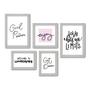 Imagem de Kit Com 5 Quadros Decorativos - Frase Girl Power Mulher - 025kq01b