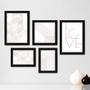 Imagem de Kit Com 5 Quadros Decorativos - Geométrico - Abstrato - Linhas - Love - 380kq01p